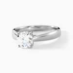 Bague Solitaire Vicoeuria Or Blanc Diamant Synth&eacute;tique - Parures de mariage Femme | Marc Orian