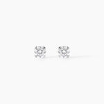 Boucles D'oreilles Puces Eddie Or Blanc Oxyde De Zirconium - Puces Femme | Marc Orian