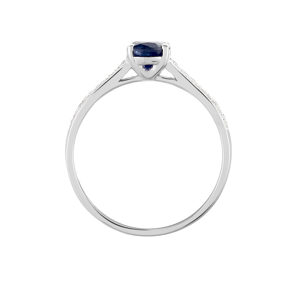 Bague Crista Or Blanc Saphir Et Diamant - Solitaires Femme | Marc Orian