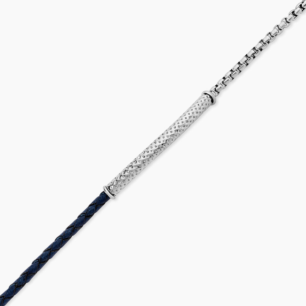 Bracelet Cuir De Vache Bleu - Bracelets cuir Homme | Marc Orian