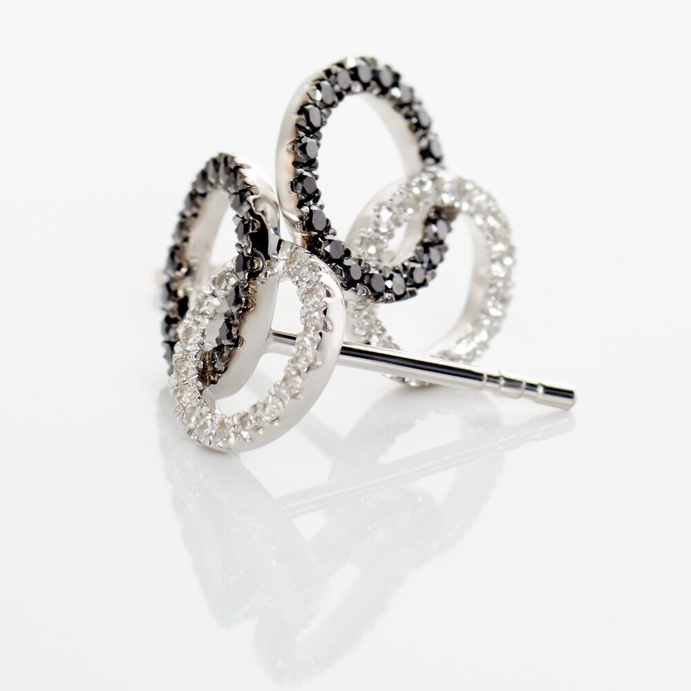 Boucles D'oreilles Puces Bella Or Blanc Diamant - Puces Femme | Marc Orian