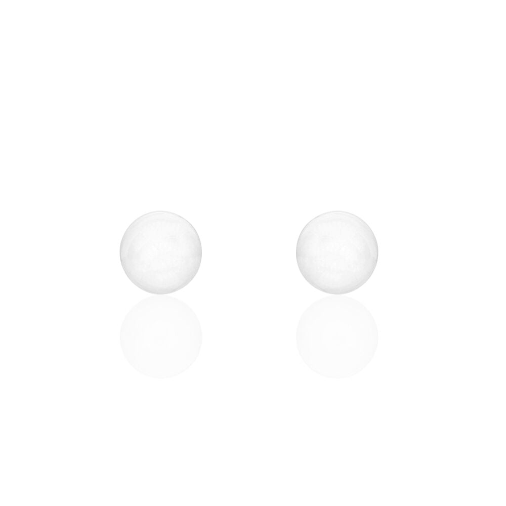 Boucles D'oreilles Puces Orbe Argent Blanc Céramique - Puces Femme | Marc Orian