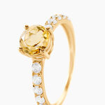 Bague Or Jaune Monroe Citrine Oxydes De Zirconium - Bagues pierres fines Femme | Marc Orian