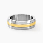 Bague John Acier Bicolore Plaque Or Jaune - Bijoux personnalis&eacute;s Homme | Marc Orian