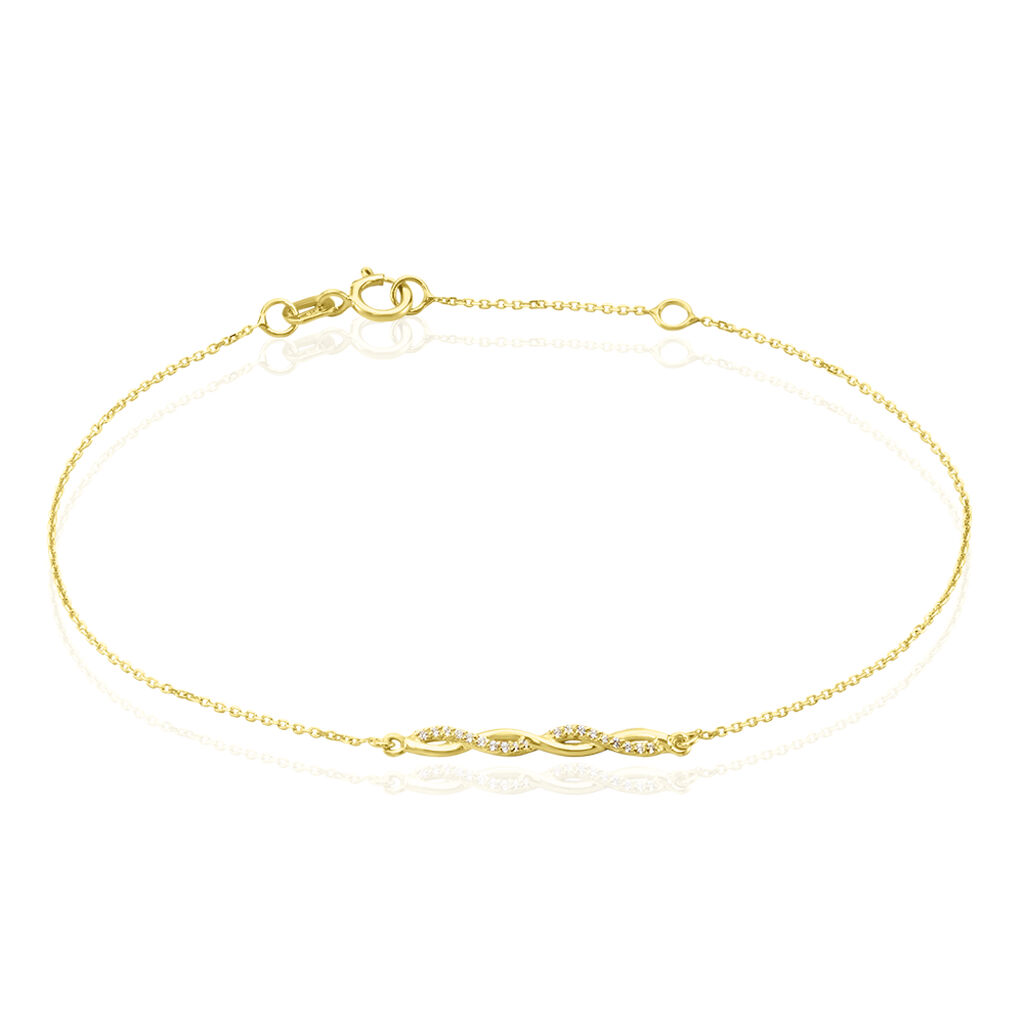 Bracelet Carolyne Or Jaune Oxyde De Zirconium - Bracelets Anneaux Entrelaces Femme | Marc Orian