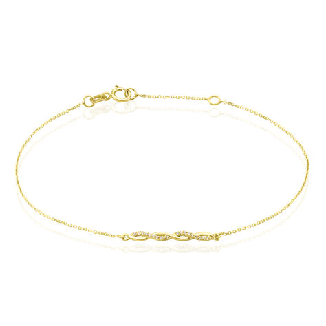 Bracelet Carolyne Or Jaune Oxyde De Zirconium - Bracelets Anneaux Entrelaces Femme | Marc Orian