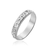 Alliance Fantaisie Diamantee Ruban Plat Or Blanc - Alliances duo Unisex | Marc Orian