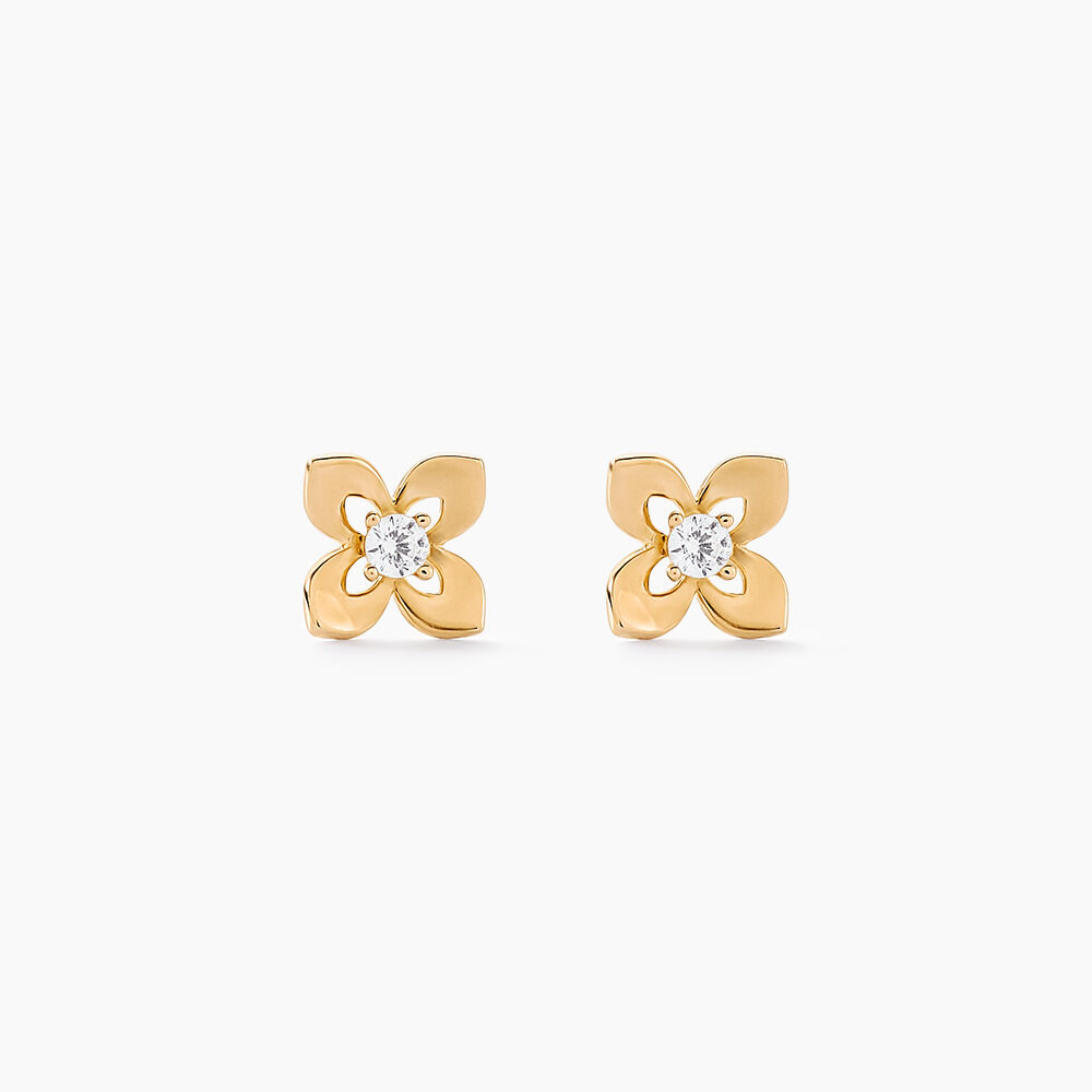 Boucles D'oreilles Puces Netuno Or Jaune Oxyde De Zirconium - Puces Femme | Marc Orian