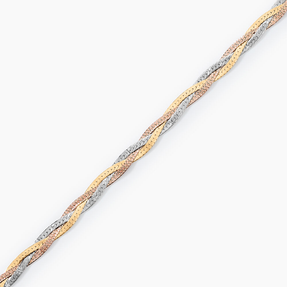 Bracelet Jasmin Tresse Or Tricolore - Bracelets cha&icirc;nes Femme | Marc Orian