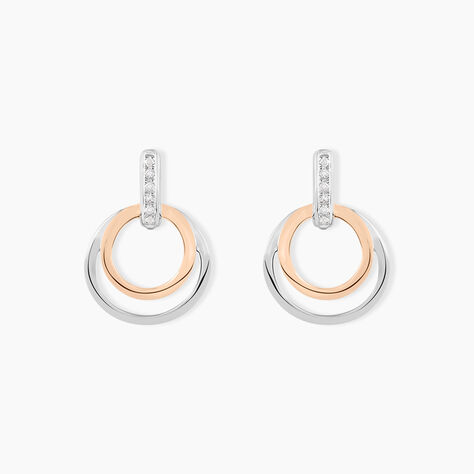 Boucles D'oreilles Pendantes Eloisia Or Bicolore Diamant - Boucles d'oreilles pierres précieuses Femme | Marc Orian
