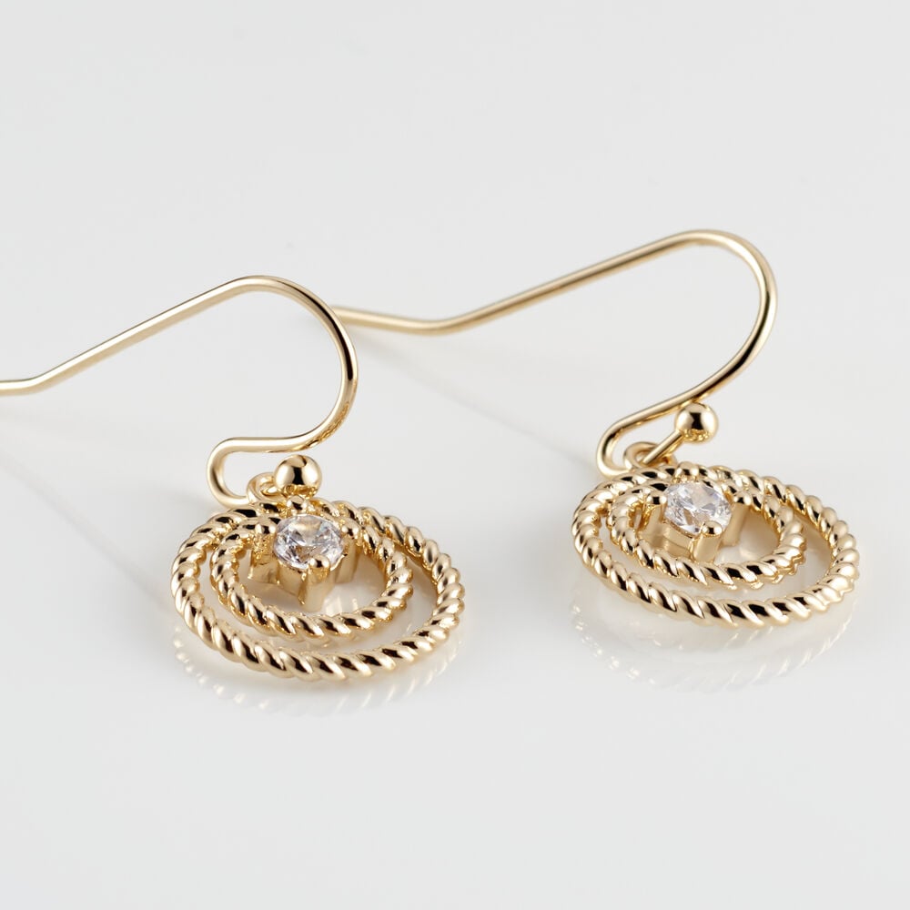 Boucles D'oreilles Pendantes Plaqué Or Jaune Danys Oxyde De Zirconium - Pendantes Femme | Marc Orian