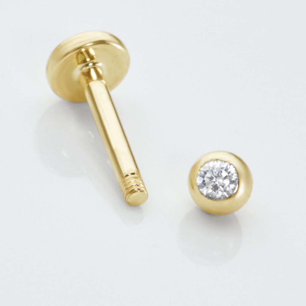 Piercing De Labret Or Jaune Acanta Oxyde De Zirconium - Piercings Femme | Marc Orian