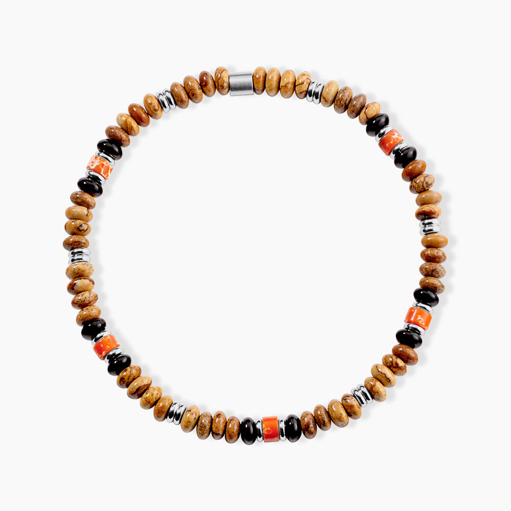 Bracelet Naturel Autres Tricolore Jaspe Africain Agate - Bracelets cha&icirc;nes Homme | Marc Orian