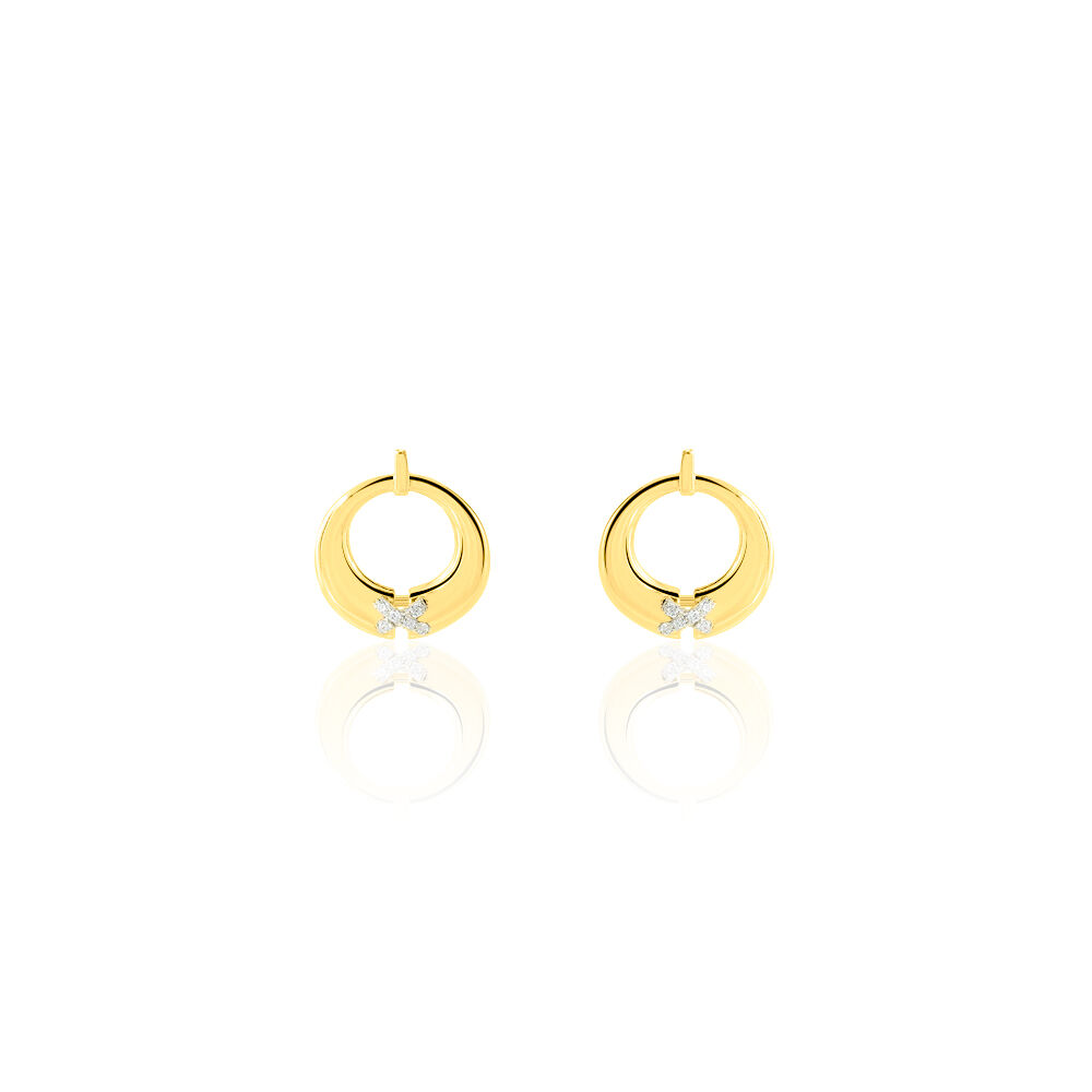 Boucles D'oreilles Pendantes Or Jaune Oxyde De Zirconium - Pendantes Femme | Marc Orian