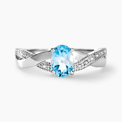 Bague Candice Or Blanc Topaze - Bagues pierres fines Femme | Marc Orian