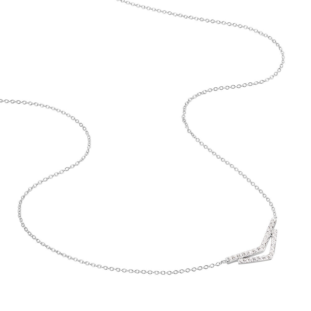 Collier Dayen Argent Blanc Oxyde De Zirconium - Colliers avec pierres Femme | Marc Orian