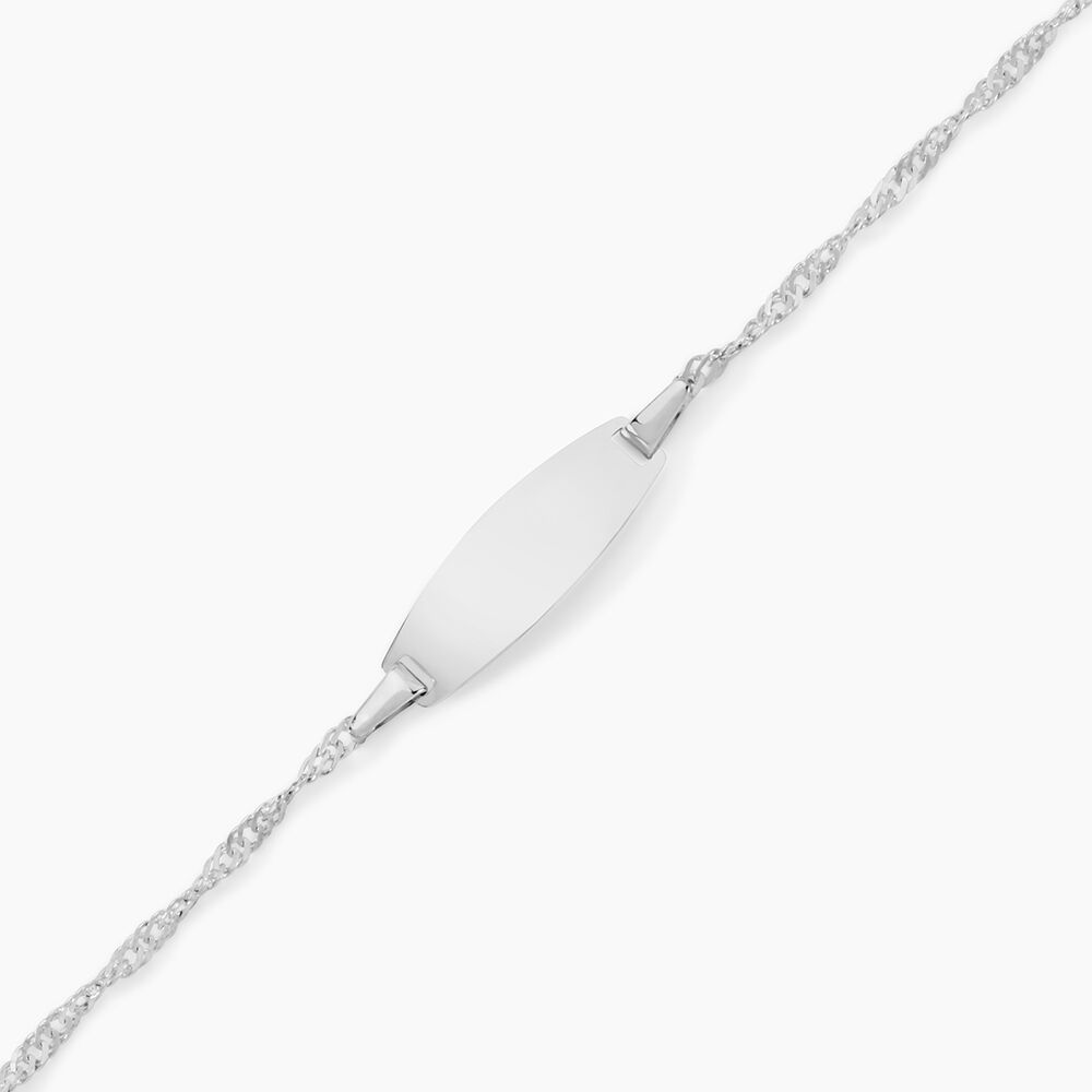 Bracelet Identit&eacute; Ericka Maille Singapour Or Blanc - Gourmettes Enfant | Marc Orian