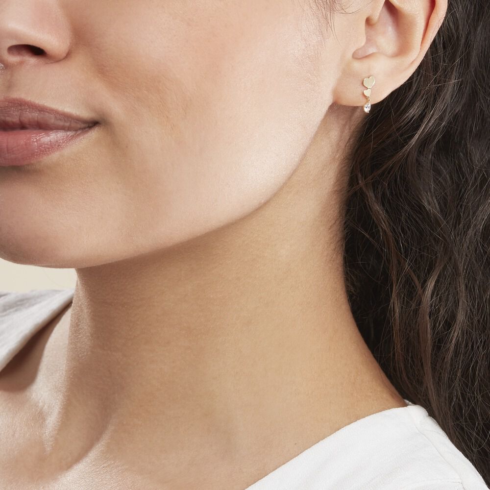 Boucles D'oreilles Pendantes Rihabe Or Jaune Oxyde De Zirconium - Pendantes Femme | Marc Orian