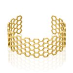 Bracelet Manchette Ouvert Acier Dor&eacute; Buglose - Bijoux fantaisie Femme | Marc Orian