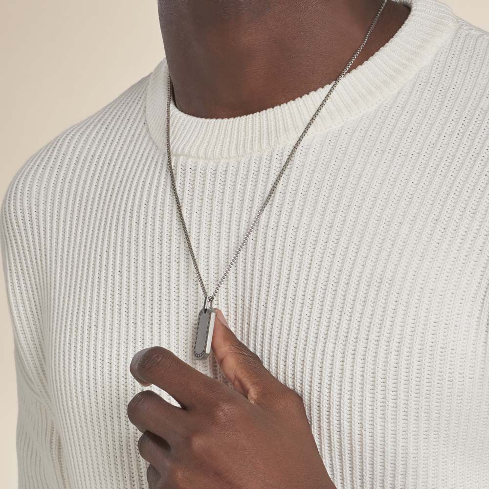 Collier Joan Acier Gris - Colliers Homme | Marc Orian