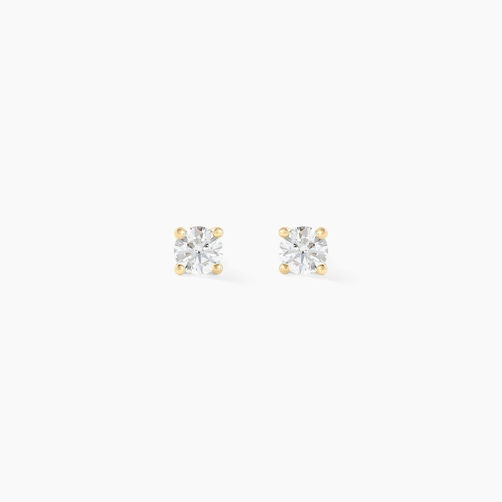 Boucles D'oreilles Puces Aphrodite Or Jaune Diamant - Puces Famille | Marc Orian