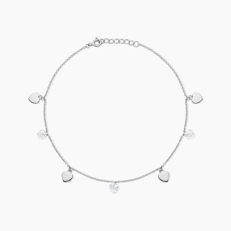 Cha&icirc;ne De Cheville Delarie Argent Blanc Oxyde De Zirconium - Chaines de cheville Femme | Marc Orian