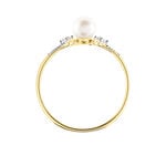 Bague Lonny Or Jaune Perle De Culture Et Oxyde De Zirconium - Parures de mariage Femme | Marc Orian