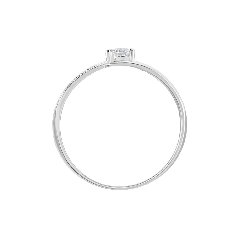 Bague Armelle Or Blanc Oxyde De Zirconium - Solitaires Femme | Marc Orian