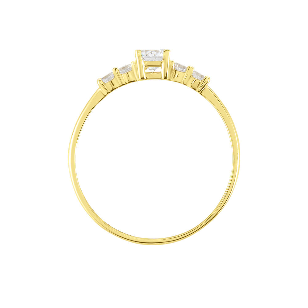 Bague Solitaire Accompagné Or Jaune Antonette Oxyde De Zirconium - Solitaires Femme | Marc Orian