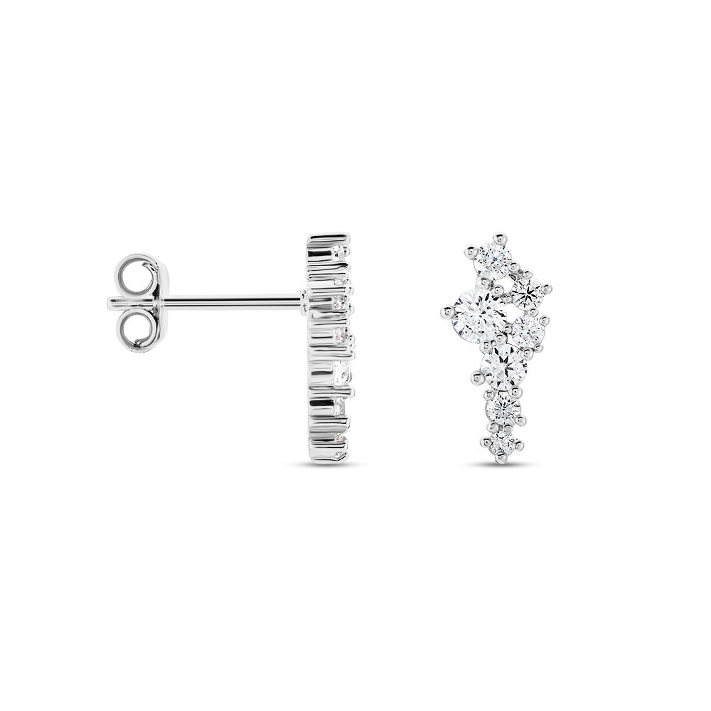 Boucles D'oreilles Puces Eden Argent Blanc Oxyde De Zirconium - Puces Femme | Marc Orian