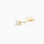 Boucles D'Oreilles Puces One Or Jaune Diamants - Boucles d'oreilles mariage Femme | Marc Orian