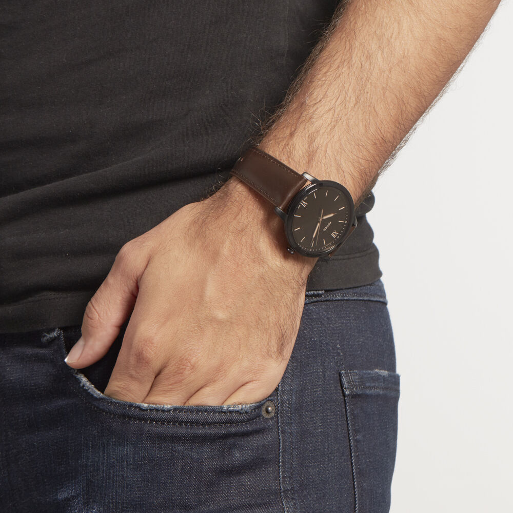 Montre Fossil Minimalist Marron - HIMHNQM0110 • Marc Orian | Bijouterie en  ligne