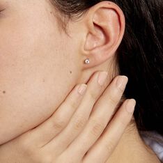 Boucles D'oreilles Or Blanc Victoria Puces Diamants - Clous d'oreilles Femme | Marc Orian