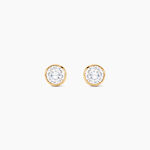 Boucles D'oreilles Puces Elda Serti Clos Or Jaune Oxyde De Zirconium - Puces Femme | Marc Orian