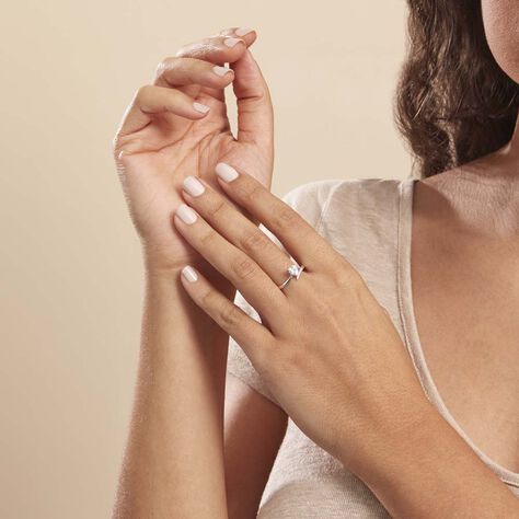 Bague Eva Or Blanc Oxyde De Zirconium - Bagues Solitaire Femme | Marc Orian