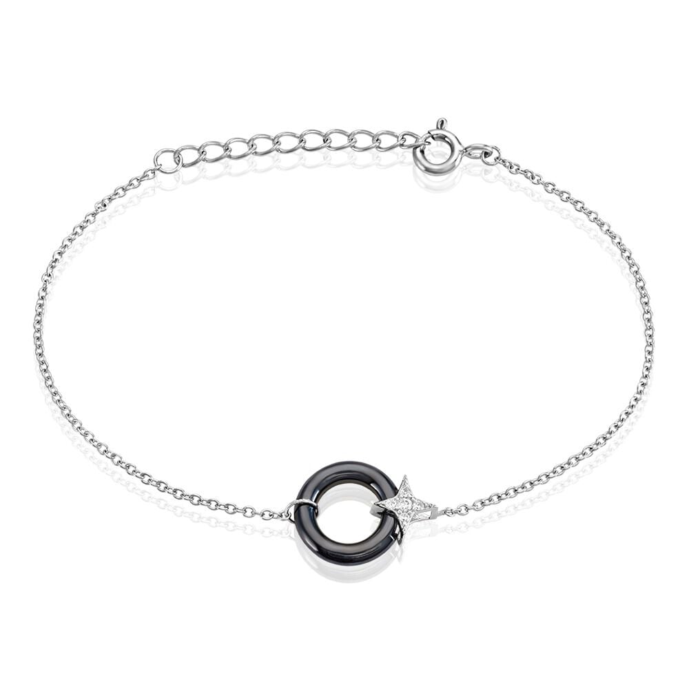 Bracelet Merelle Argent Blanc Céramique Oxyde De Zirconium - Bracelets chaînes Femme | Marc Orian