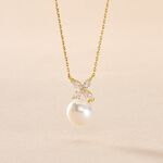 Collier Norah Or Jaune Perle De Culture Et Oxyde De Zirconium - Colliers avec pierres Femme | Marc Orian