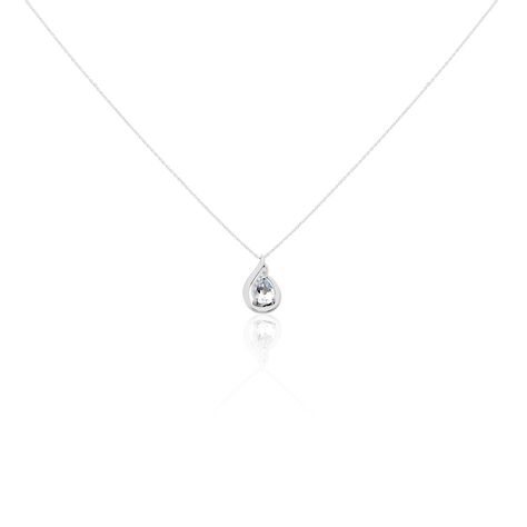 Collier Daen Or Blanc Topaze Oxyde - Colliers avec pierres Femme | Marc Orian
