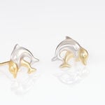 Boucles D'oreilles Puces Fulvie Double Dauphins Or Bicolore - Puces Femme | Marc Orian