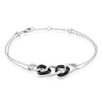 Bracelet Link Argent Blanc C&eacute;ramique Et Oxyde De Zirconium - Bracelets cha&icirc;nes Femme | Marc Orian