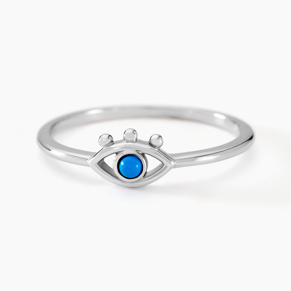 Bague Pernelle Argent Blanc Turquoise - Bijoux fantaisie Femme | Marc Orian