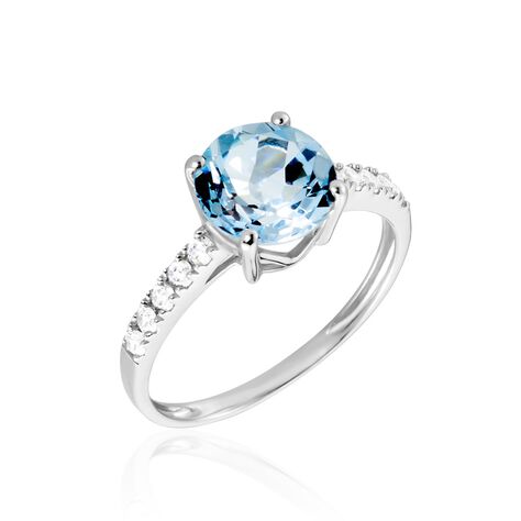 Bague Or Blanc Terese Topaze Oxydes De Zirconium - Bagues pierres fines Femme | Marc Orian
