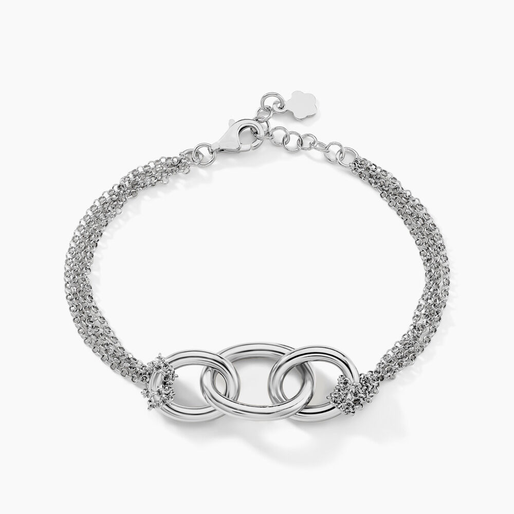 Bracelet Abassia Argent Blanc - Bracelets Anneaux Entrelaces Femme | Marc Orian