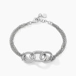 Bracelet Abassia Argent Blanc - Bracelets Anneaux Entrelaces Femme | Marc Orian