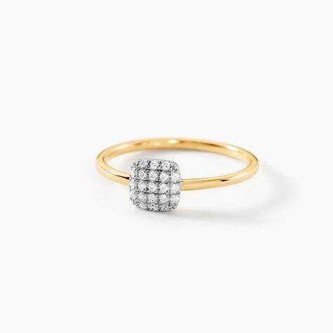 Bague Malamis Argent Dor&eacute; A L'Or 750/1000 Oxyde De Zirconium - Bagues avec pierre Femme | Marc Orian