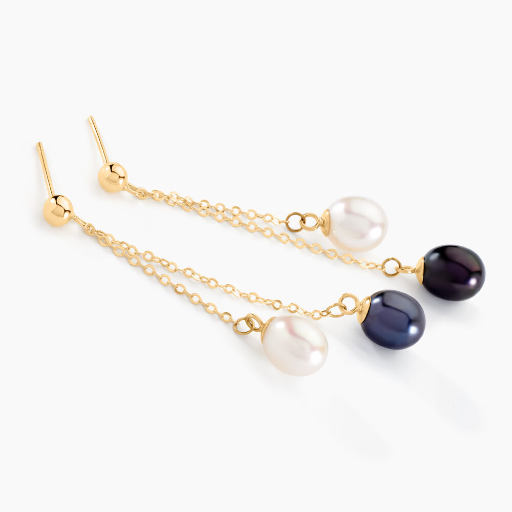 Boucles D'oreilles Pendantes Or Jaune Brayann Perles De Culture - Fête des mères Femme | Marc Orian