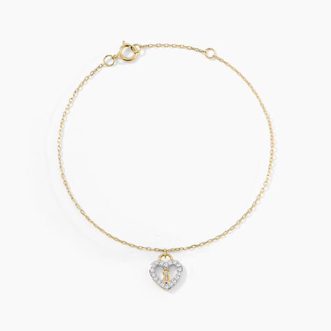Bracelet Luchetto Or Jaune Oxyde De Zirconium - Bracelets chaînes Femme | Marc Orian