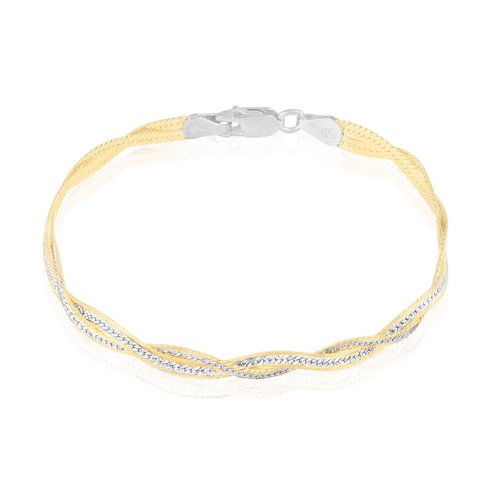 Bracelet Anaiz Maille Tresse Argent Bicolore - FABF2W06203 • Marc Orian |  Bijouterie en ligne