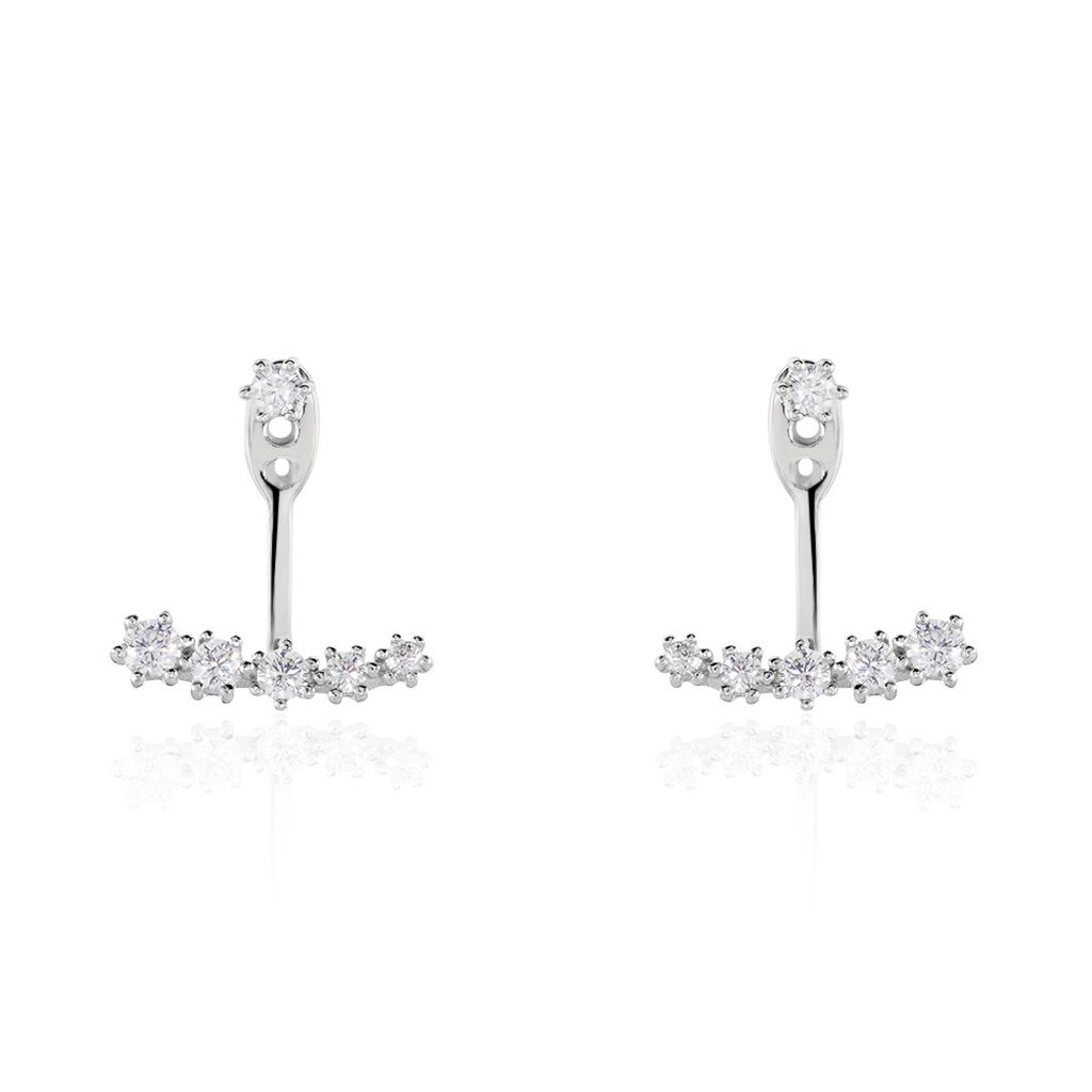 Bijoux D'oreilles Karoly Argent Blanc Oxyde De Zirconium - Piercings d'oreilles Femme | Marc Orian
