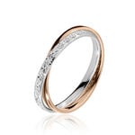 Alliance Double Anneaux Ruban Plat Or Bicolore - Alliances personnalis&eacute;es Femme | Marc Orian